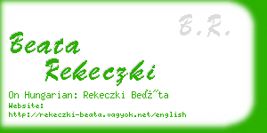 beata rekeczki business card